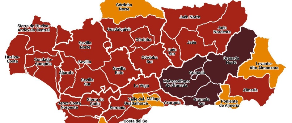 Mapa niveles Andalucía